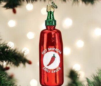 Sriracha Sauce Glass Ornament 32428
