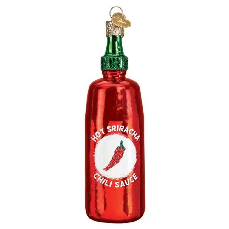 Sriracha Sauce Mouth Blown Glass Ornament