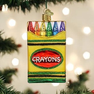 Old World Christmas Box Of Crayons Glass Ornament Old World Christmas Box Of Crayons Glass Ornament
