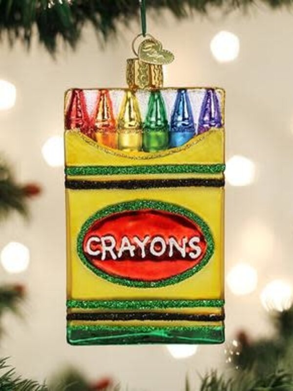 Box Of Crayons Glass Ornament 32458