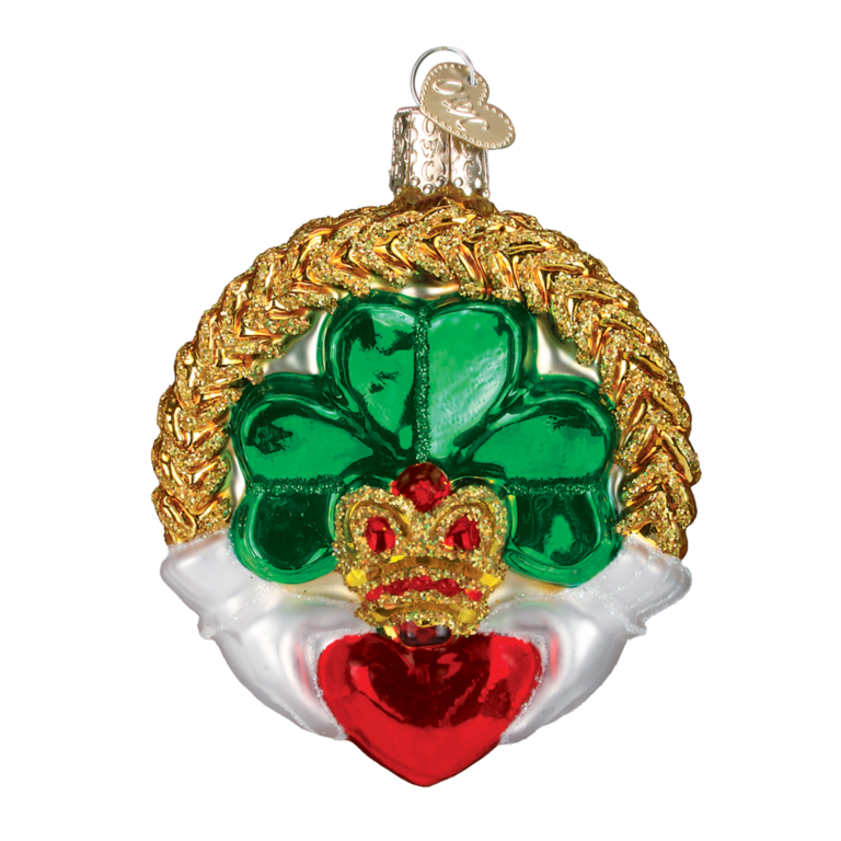 Claddagh Mouth Blown Glass Ornament