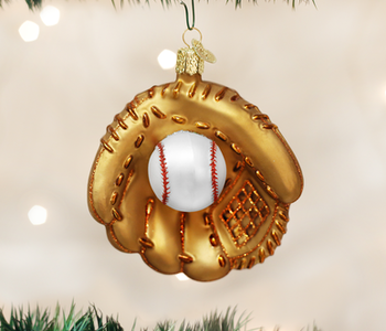 Baseball Mitt Glass Ornament 44027