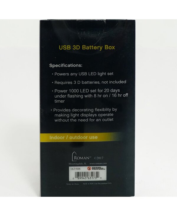 USB Battery Box (3 D Cells) - Noel Eternel