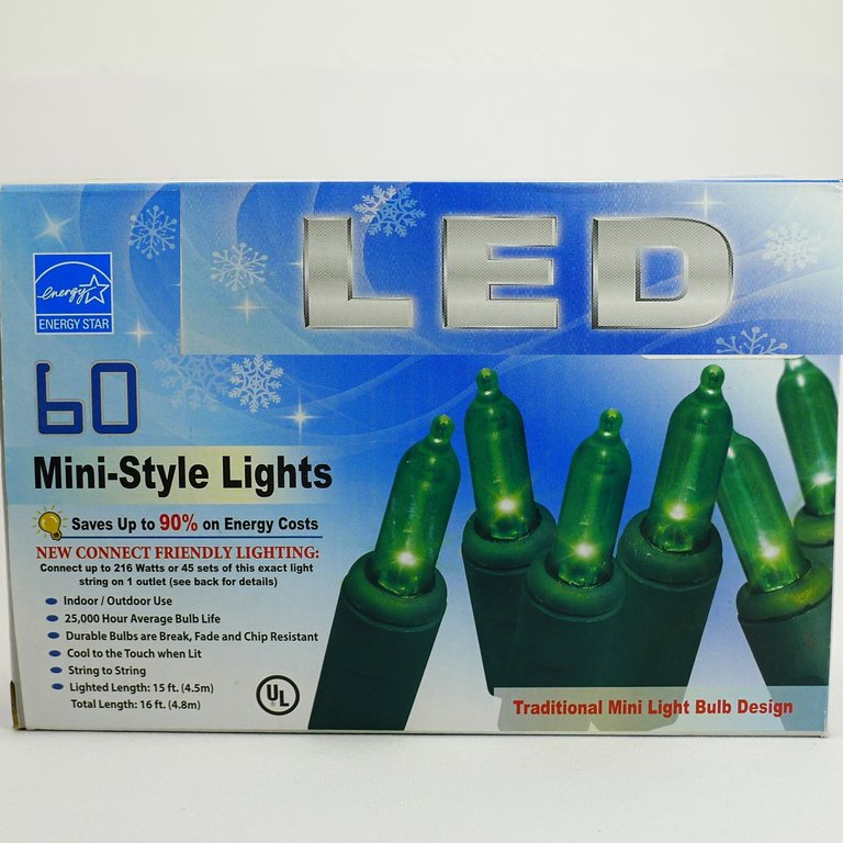 60 LED Mini-style Lights Green