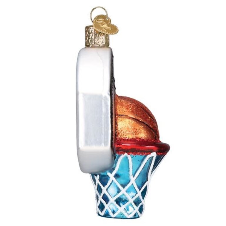 Basketball Hoop Mouth Blown Glass Ornament