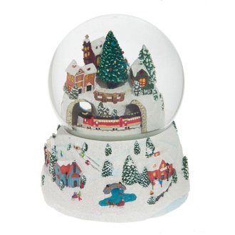Roman Boule a Neige Musicale Train Rotatif 5.5" Dome 100mm Roman Boule a Neige Musicale Train Rotatif 5.5" Dome 100mm