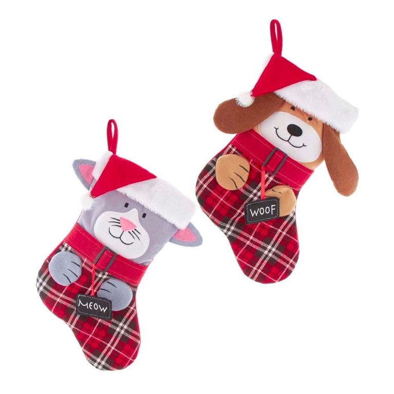 Christmas Stocking, Dog or Cat 16.5 inch 2 style