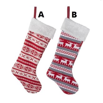 Kurt Adler Knit Christmas Stocking 22 inch Red / White , 2 styles available Kurt Adler Knit Christmas Stocking 22 inch Red / White , 2 styles available