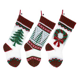 Kurt Adler Bas de Noël Tricot festif 20 pouces, 3 styles disponibles Kurt Adler Bas de Noël Tricot festif 20 pouces, 3 styles disponibles