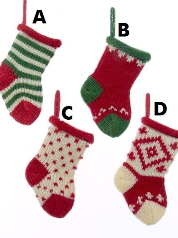 Mini Bas de Noel Tricot 5 pouces, 4 styles disponibles