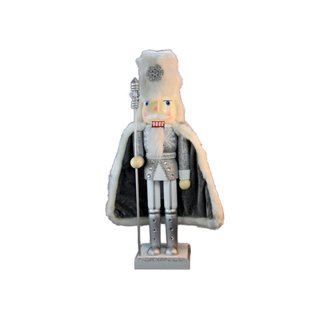 Nutcracker Silver Soldier with Fur Hat 14 " Nutcracker Silver Soldier with Fur Hat 14 "