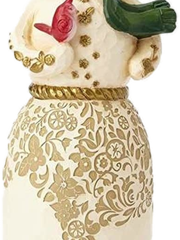 Golden Garland Snowman with Bird Figurine 4058760