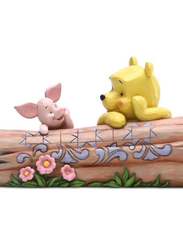 Winnie l'ourson et Porcinet près d'un tronc  - Disney Traditions par Jim Shore 6005964