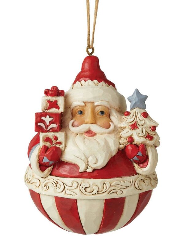 Nordic Round Santa Ornament by Jim Shore 6006628