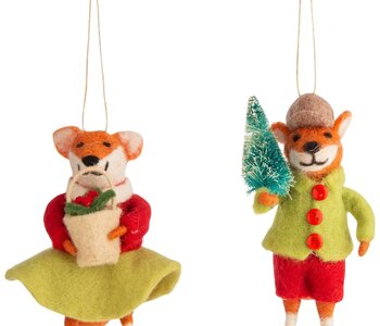 Ornement Renard Feutré Panier/Sapin Ass.2
