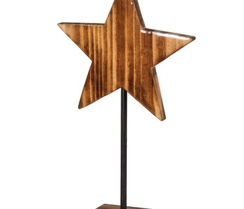 Étoile en bois sur pied