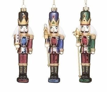 Ornement Casse-noisette en verre 6.75" Ass.3