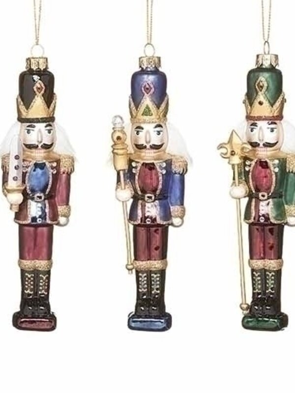 Ornement Casse-noisette en verre 6.75" Ass.3