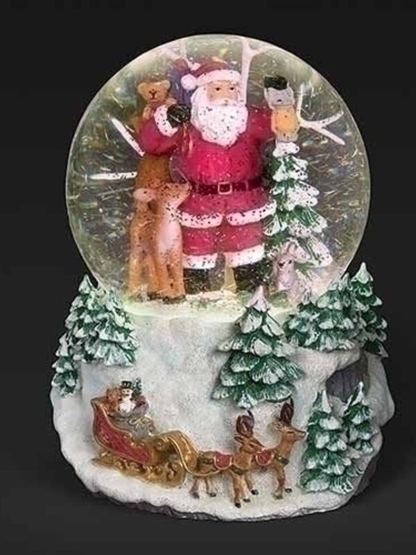 Musical Santa Snow Globe 7"