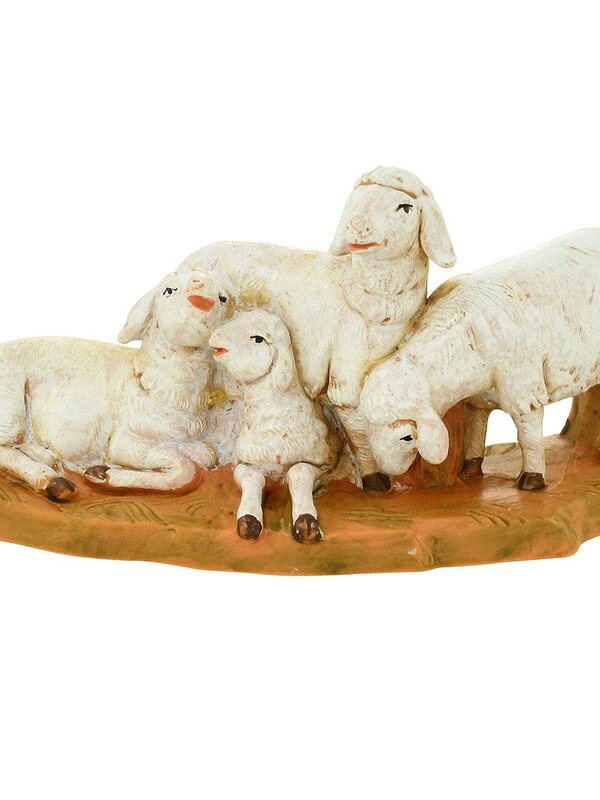 Troupeau de moutons sur socle - 5" Fontanini Animals 54098
