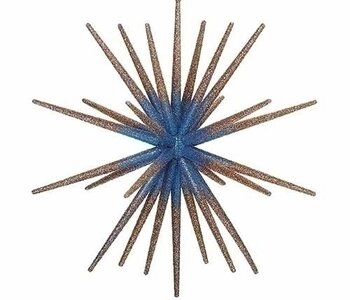 Ornement Etoile éclat bleu et or