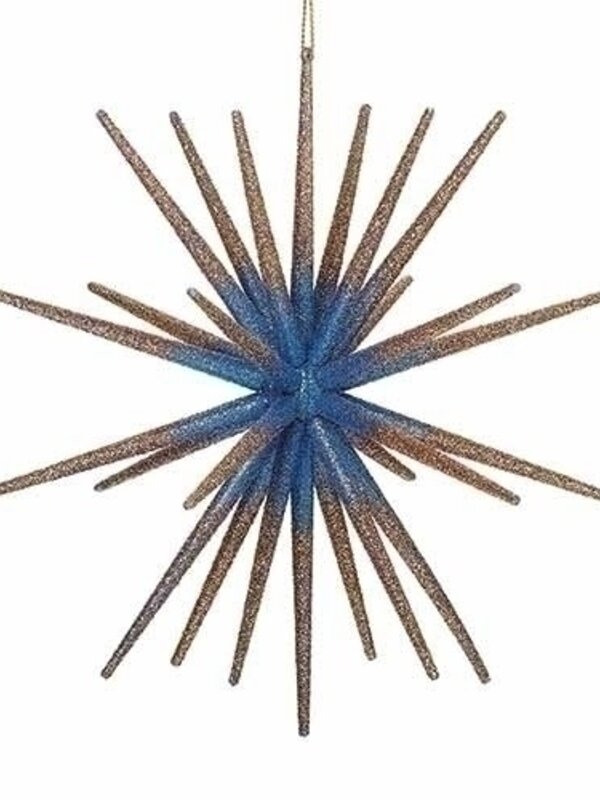 Ornement Etoile éclat bleu et or