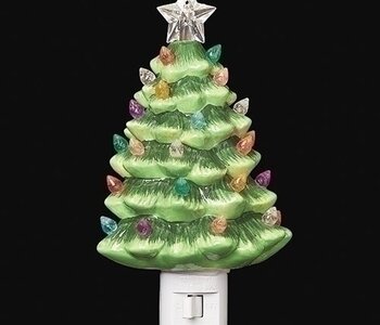 Veilleuse Sapin Rétro Céramique 6.5"