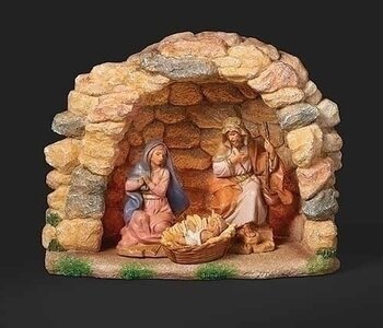 Nativité Grotte lumineux Ens.3 figurines 5"