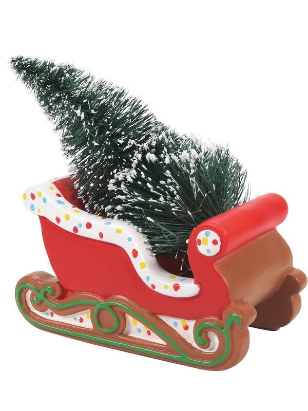 Gingerbread Christmas Sleigh - Village Accessory