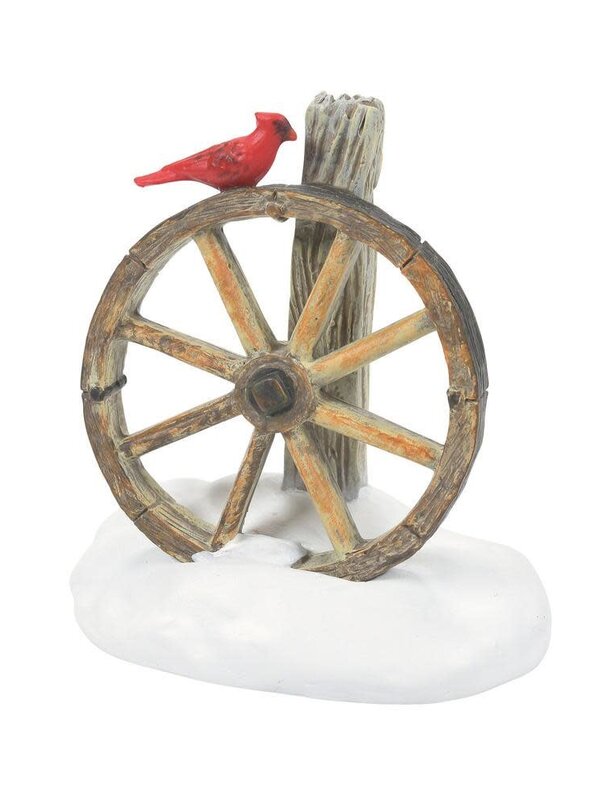 Cardinal Christmas Wagon - Village Accessory