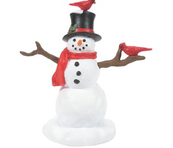 Cardinal Christmas Snowman - Village Accessory