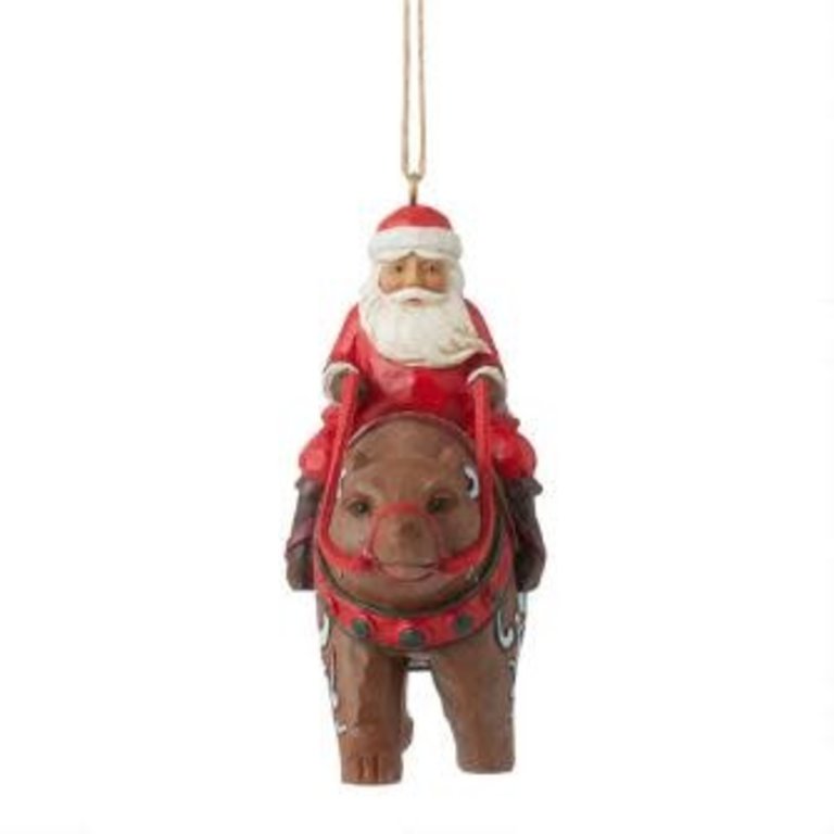 Ornement Santa riding a bear - Jim Shore