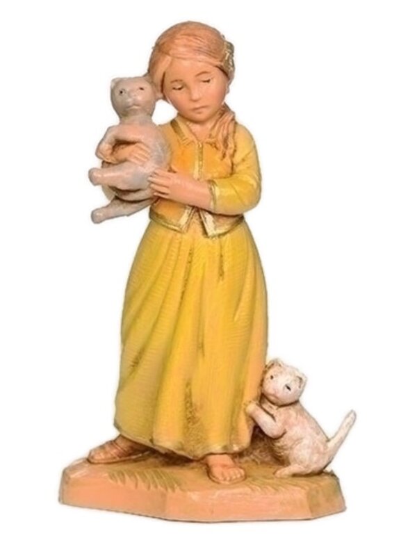 Filia Girl and cats 5" Fontanini Nativity 59811