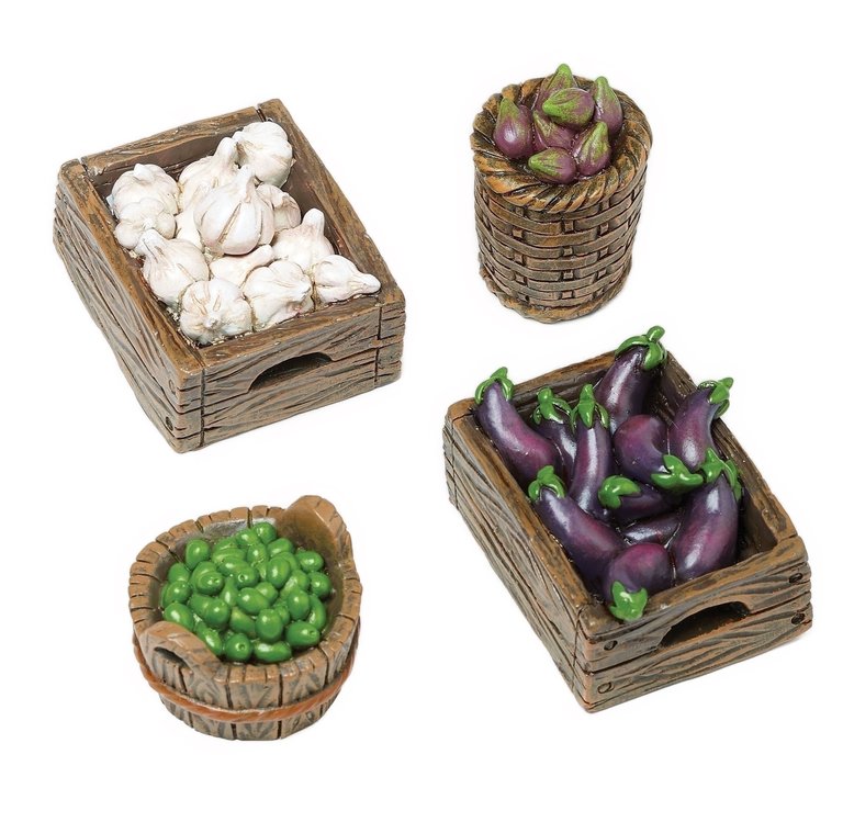 Baskets and Crates Set of 4 for  Fontanini Nativity 59548