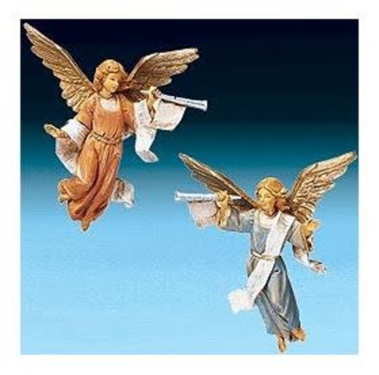 Fontanini 5" Heirloom Nativity Trumpeting Angels Set 2