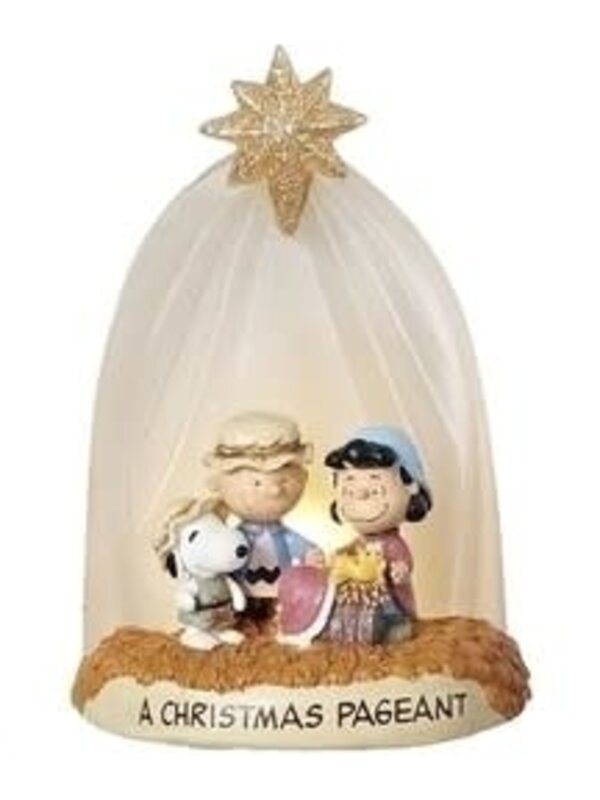 Peanuts Lighted Holly Family Nativity 130510