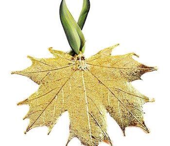Gold Sugar Maple Leaf Ornament