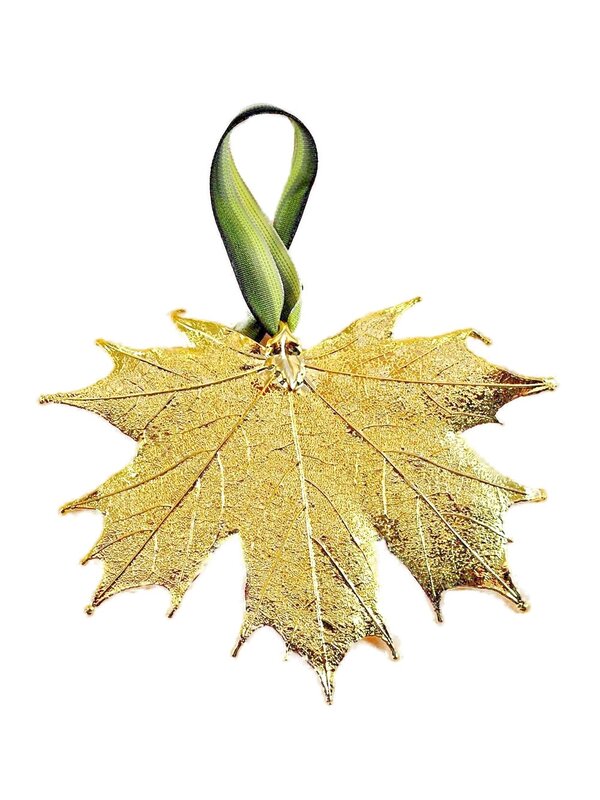Gold Sugar Maple Leaf Ornament