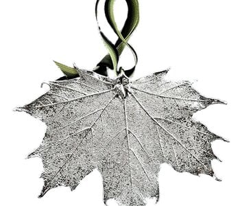 Silver Sugar Maple Leaf Ornament