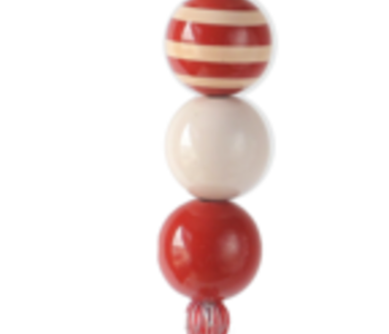 Ornement Boule en bois avec laine Ass.2