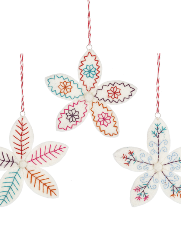 Ornement Fleur en laine