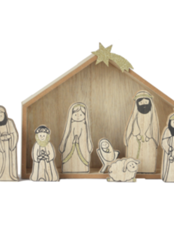 Nativité en bois ens.12
