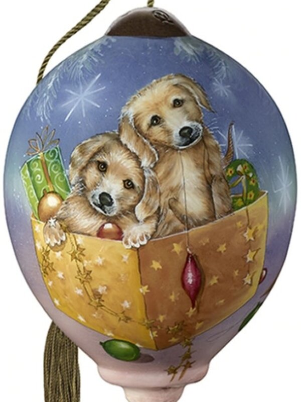 Christmas Puppies Ornament by Ne'Qwa