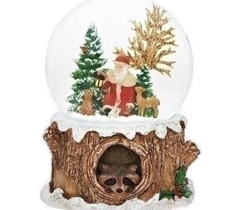 Woodland Santa with Animals Musical Water Globe 32081