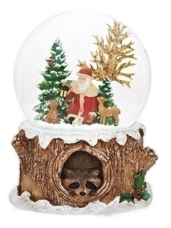 Woodland Santa with Animals Musical Water Globe 32081