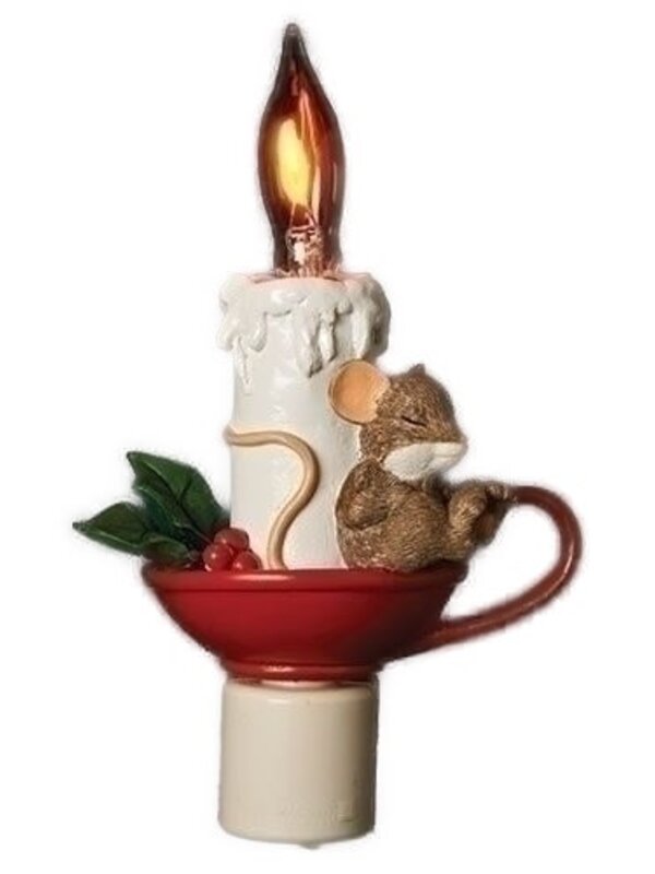 Sleeping Mouse Candle Charming Tails  Nightlight 130441
