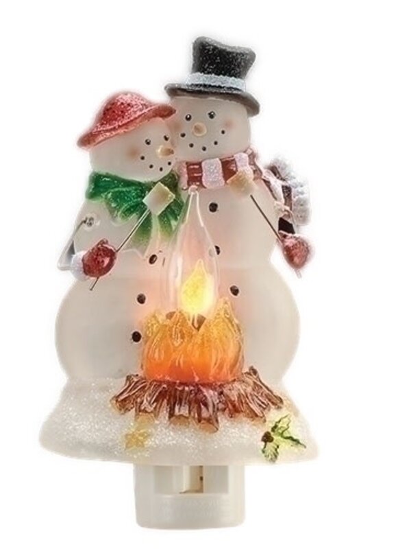 Snowman Couple Nightlight 6.5"