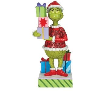 Grinch Holding Presents 8"- Jim Shore