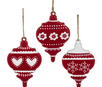 Ornement Scandinave Rouge et blanc ass.3