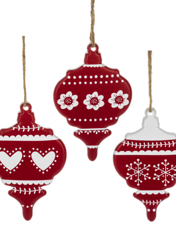 Ornement Scandinave Rouge et blanc ass.3